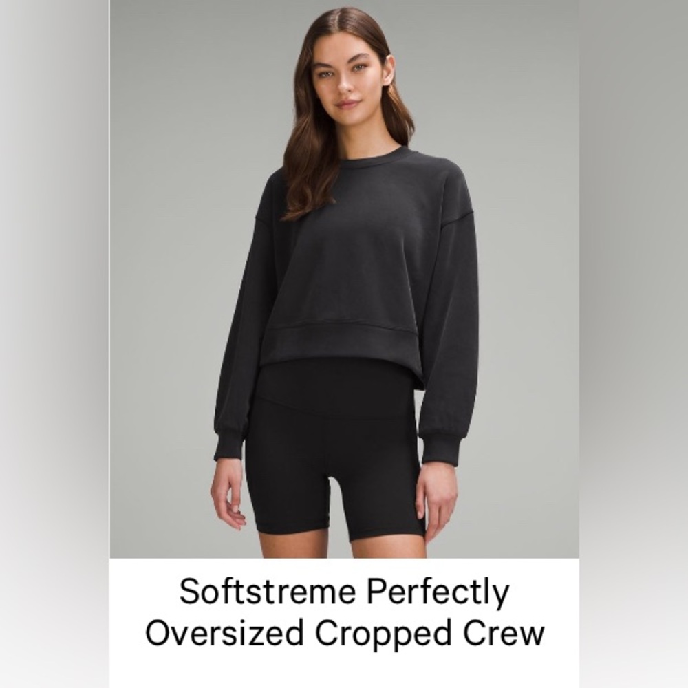 lululemon athletica Softstreme Oversized Cropped Crew – Black